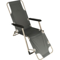 Zahradní lehátko LUARO s polštářem - šedé