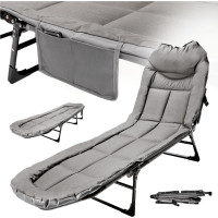 Kempingová skládací postel LUARO - 190x63x30 cm - šedá