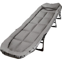 Kempingová skládací postel LUARO - 190x63x30 cm - šedá