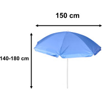 Plážový nastavitelný slunečník 150 cm - modrý