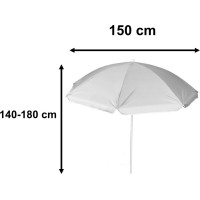 Plážový nastavitelný slunečník 150 cm - šedý