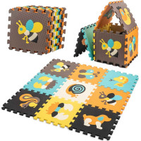 Pěnová podložka pro děti Barevná zvířátka - 85x85x1 cm - 9 ks