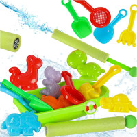 Sada formiček na písek Loď se stříkací pistolí - 12 kusů