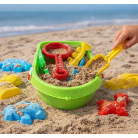 Sada formiček na písek Loď se stříkací pistolí - 12 kusů