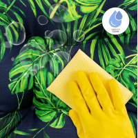 Voděodolný polštář do zahradního křesla ACAPULCO 90x105 cm - Monstera Granat