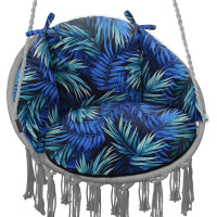 Voděodolný oboustranný polštář do závěsného křesla LUNA UP - Blue Passion + černá