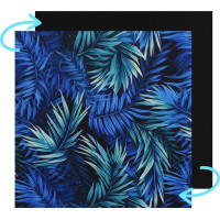 Voděodolný oboustranný polštář do závěsného křesla LUNA UP - Blue Passion + černá