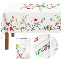 Velikonoční ubrus BLISS Květy - 140x200 cm - bílý