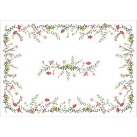 Velikonoční ubrus BLISS Květy - 140x200 cm - bílý