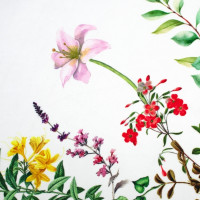 Velikonoční ubrus BLISS Květy - 140x200 cm - bílý