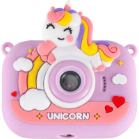 Dětský digitální fotoaparát na stativu Jednorožec - fialový