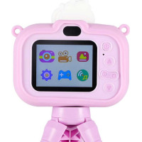 Dětský digitální fotoaparát na stativu Jednorožec - fialový