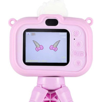 Dětský digitální fotoaparát na stativu Jednorožec - fialový