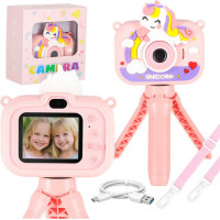 Dětský digitální fotoaparát na stativu Jednorožec - růžový