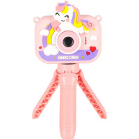 Dětský digitální fotoaparát na stativu Jednorožec - růžový