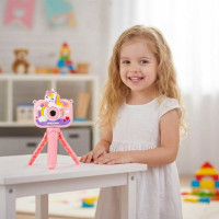 Dětský digitální fotoaparát na stativu Jednorožec - růžový