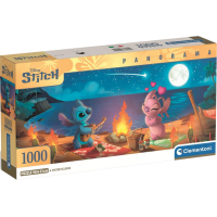 CLEMENTONI Panoramatické puzzle Lilo & Stitch: Noční táborák 1000 dílků