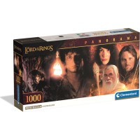 CLEMENTONI Panoramatické puzzle Pán prstenů: Hrdinové Středozemě 1000 dílků