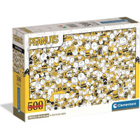 CLEMENTONI Puzzle Impossible: Peanuts 500 dílků