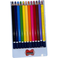 ASTRA Trojhranné pastelky 12ks Jumbo s ořezávátkem (včetně vícebarevné pastelky)