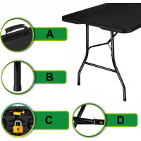 Cateringový stůl BALI BLACK 180 cm - černý