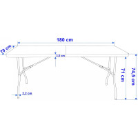 Cateringový stůl BALI BLACK 180 cm - černý