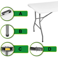 Cateringový stůl BUFET WHITE 200x90 cm - bílý