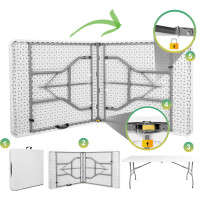 Cateringový stůl BUFET WHITE 200x90 cm - bílý