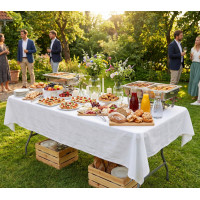 Cateringový stůl BUFET WHITE 200x90 cm - bílý