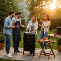 Gril na dřevěné uhlí s udírnou FUMARO