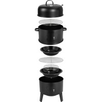 Gril na dřevěné uhlí s udírnou FUMARO