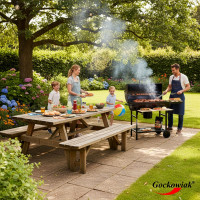 Zahradní gril na dřevěné uhlí BAREL WOOD se 2 rošty