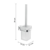 Gedy ELBA WC štětka závěsná, mléčné sklo, chrom A033313