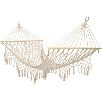 Zahradní houpací síť BOHO se střapci - 200 cm - ecru