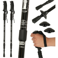 Nordic walking hole skládací 2 kusy - černé