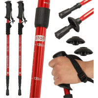 Nordic walking hole skládací 2 kusy - červené