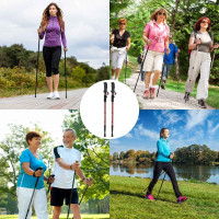 Nordic walking hole skládací 2 kusy - červené