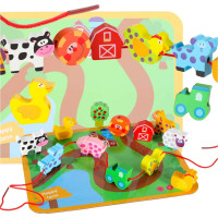 Dřevěné korálky pro navlékání - Zvířátka