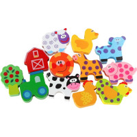 Dřevěné korálky pro navlékání - Zvířátka