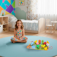 Dřevěné korálky pro navlékání - Zvířátka