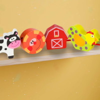 Dřevěné korálky pro navlékání - Zvířátka