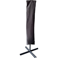 Skládací zahradní slunečník LUARO s prodlužovacím ramenem - 290 cm - černý