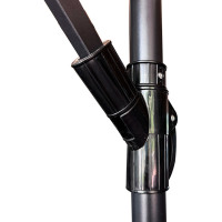 Skládací zahradní slunečník LUARO s prodlužovacím ramenem - 290 cm - černý