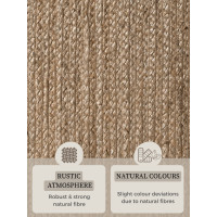 Kusový koberec Jute Braided 106006 Grey Brown ovál