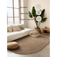 Kusový koberec Jute Braided 106006 Grey Brown ovál