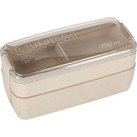Svačinový box s přihrádkami 750 ml - béžový