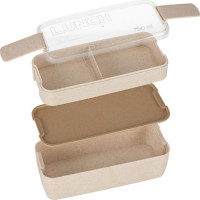Svačinový box s přihrádkami 750 ml - béžový