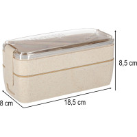 Svačinový box s přihrádkami 750 ml - béžový