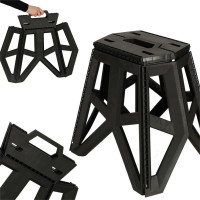 Skládací turistická stolička 39,5 cm - černá