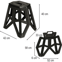 Skládací turistická stolička 39,5 cm - černá